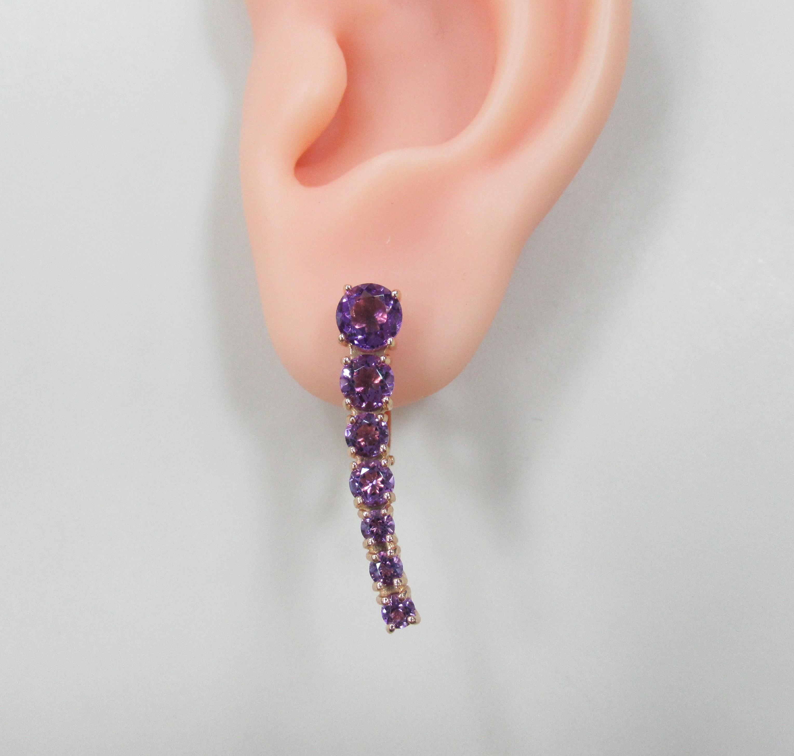 Серебряные серьги с аметистами